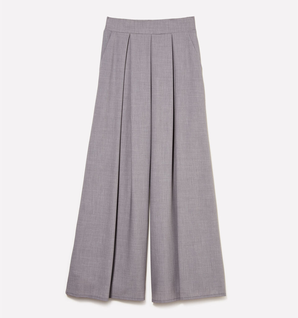 Gray culottes - women's palazzo trousers - Gray | Sisley image number 5